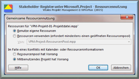Microsoft.Project - Ressourcenpool: Ablösung des Ressourcenpools von der Projekt-Datei [ViProMan, 11.2015]